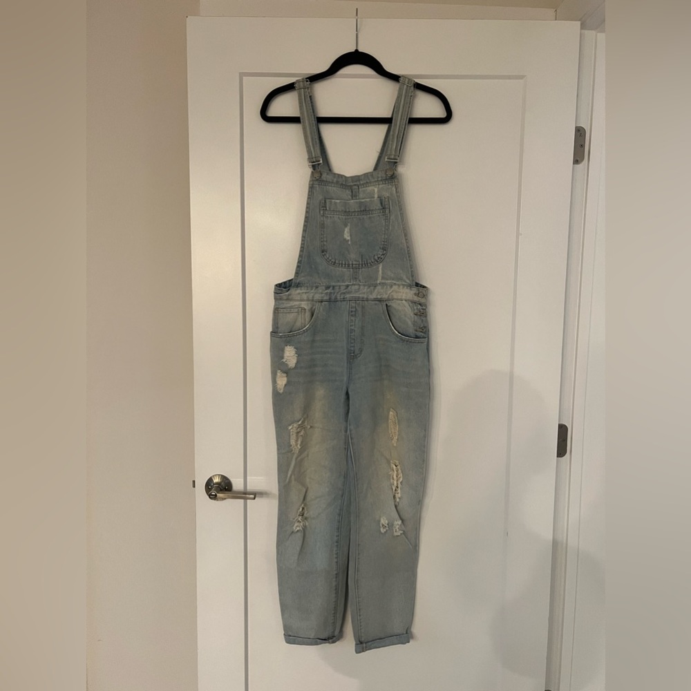 Women’s Distressed Overalls, Size 27